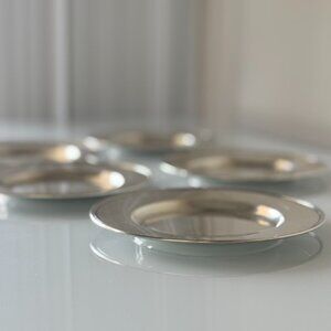 SET of 5 Antique Gorham Sterling Silver Bread Plates 6.5" A5750 Monogrammed